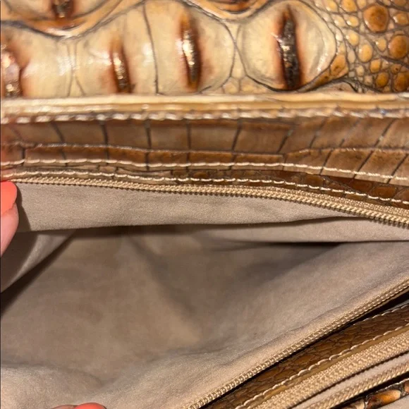 Brahmin Brown Crocodile-Embossed Satchel - Picture 12 of 16